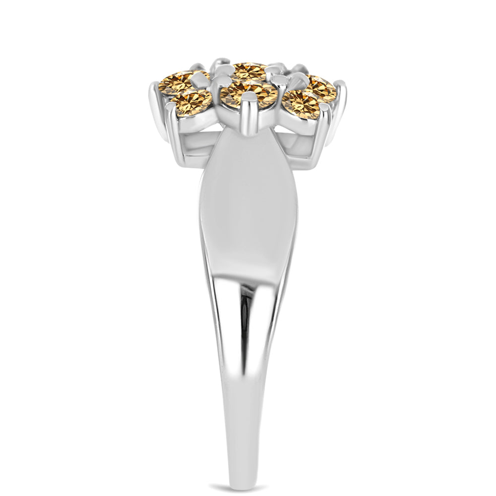 Anillo de Plata con Moisanita Champagne