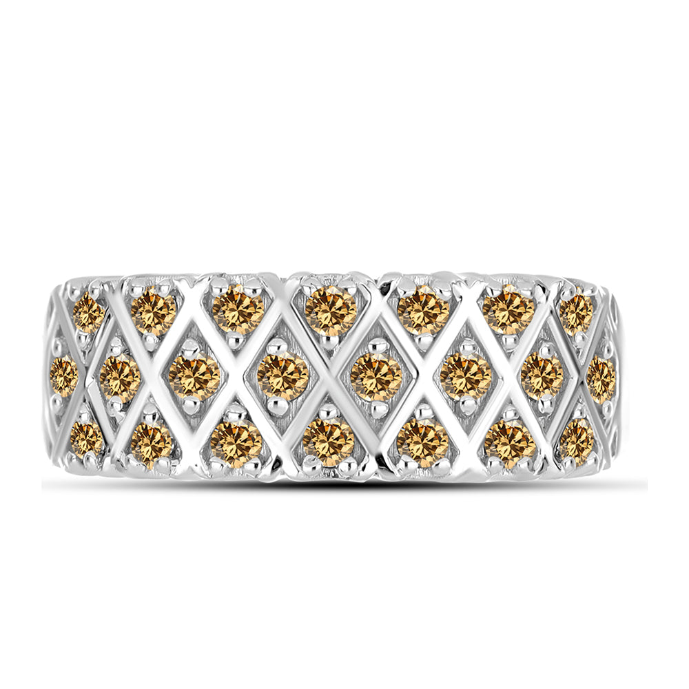 Anillo de Plata con Moisanita Champagne