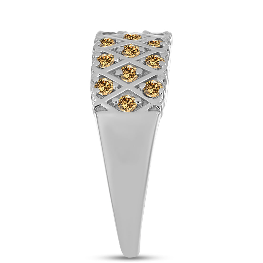 Anillo de Plata con Moisanita Champagne 4 