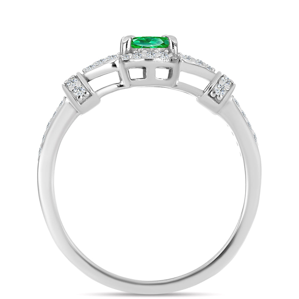 Anillo de Plata con Granate Kijani y Topacio Blanco 2 