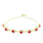 Pulsera de Plata Bañada en Oro con Ópalo Rojo etíope de Lega Dembi y Topacio Blanco