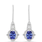 Pendientes de Plata con Tanzanita AAA y Topacio Blanco