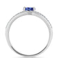 Anillo de Plata con Tanzanita AAA y Topacio Blanco