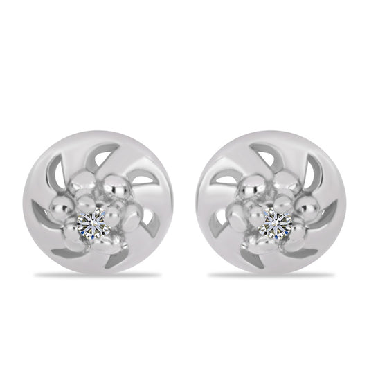 Pendientes de Plata con Diamante blanco