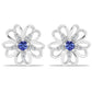 Pendientes de Plata con Tanzanita y Zircón Blanco