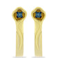 Pendientes de Plata Bañada en Oro con Diamante Azul