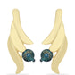 Pendientes de Plata Bañada en Oro con Diamante Azul