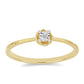 Anillo de Plata Bañada en Oro con Diamante blanco