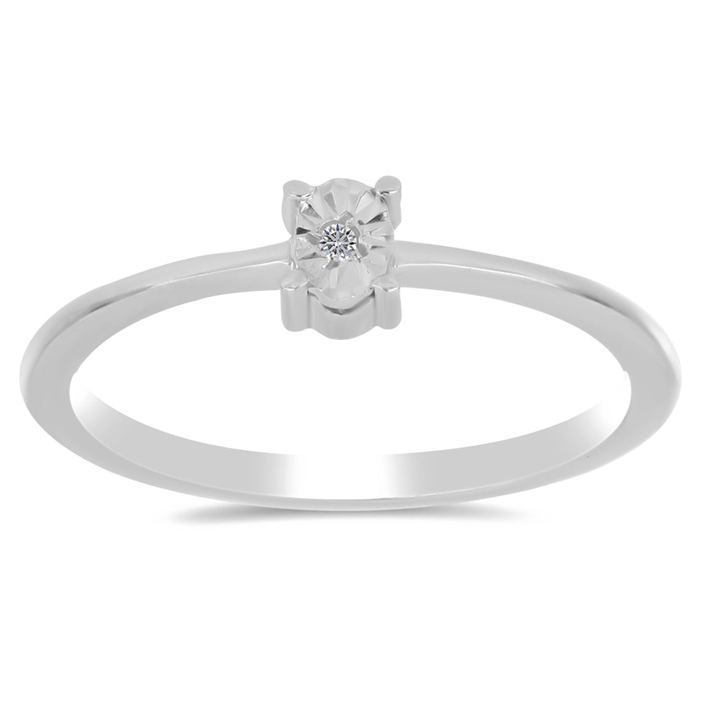 Anillo de Plata con Diamante blanco