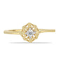 Anillo de Plata Bañada en Oro con Diamante blanco