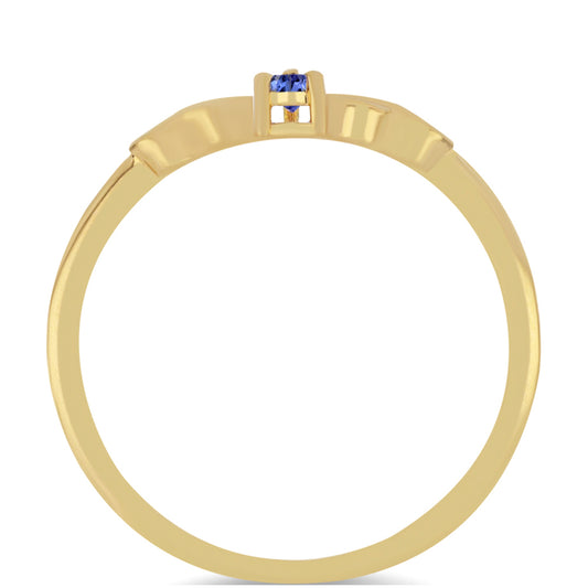 Anillo de Plata Bañada en Oro con Tanzanita