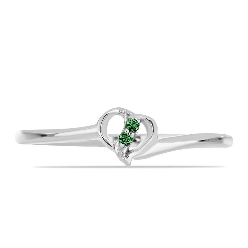 Anillo de Plata con Diamante Verde