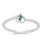 Anillo de Plata con Diamante Verde