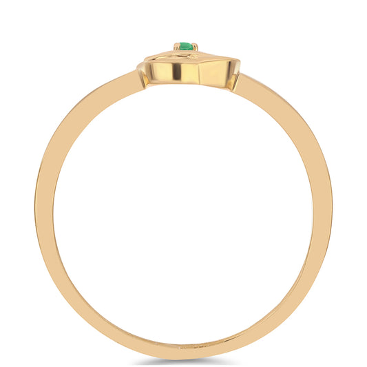 Anillo de Plata Bañada en Oro con Esmeralda de Brasil
