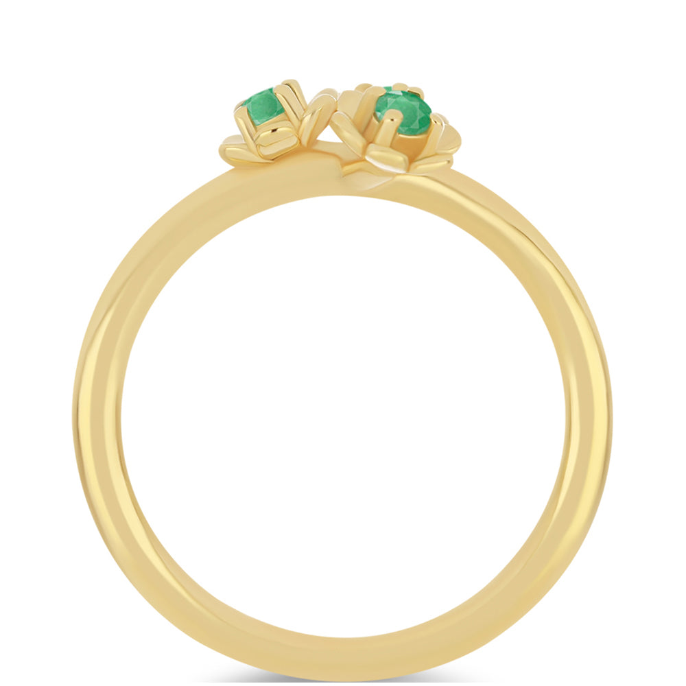 Anillo de Plata Bañada en Oro con Esmeralda de Brasil 2 