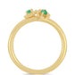 Anillo de Plata Bañada en Oro con Esmeralda de Brasil