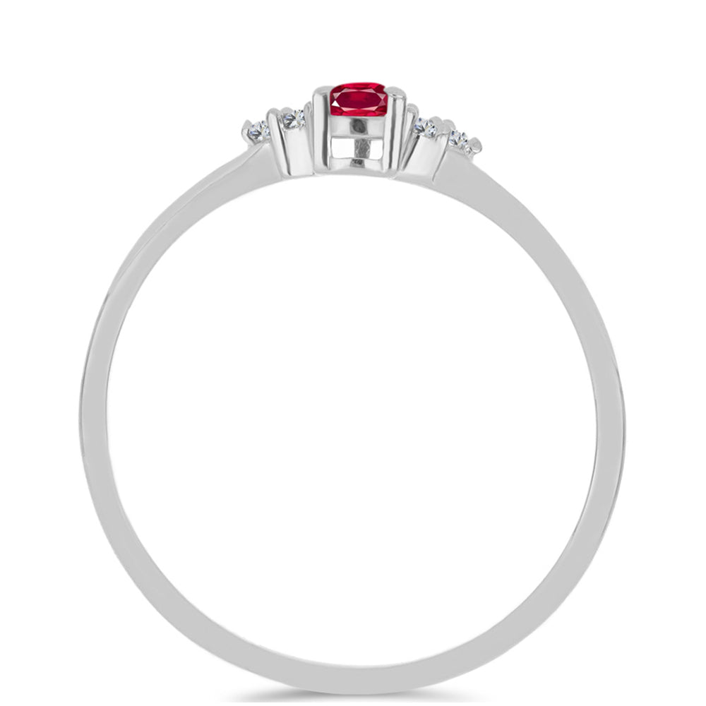 Anillo de Plata con Rubí de Madagascar y Zircón blanco natural 2 