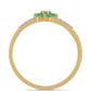 Anillo de Plata Bañada en Oro con Esmeralda de Brasil y Zircón Blanco