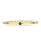 Anillo de Plata Bañada en Oro con Diamante Verde