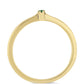 Anillo de Plata Bañada en Oro con Diamante Verde