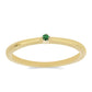 Anillo de Plata Bañada en Oro con Diamante Verde