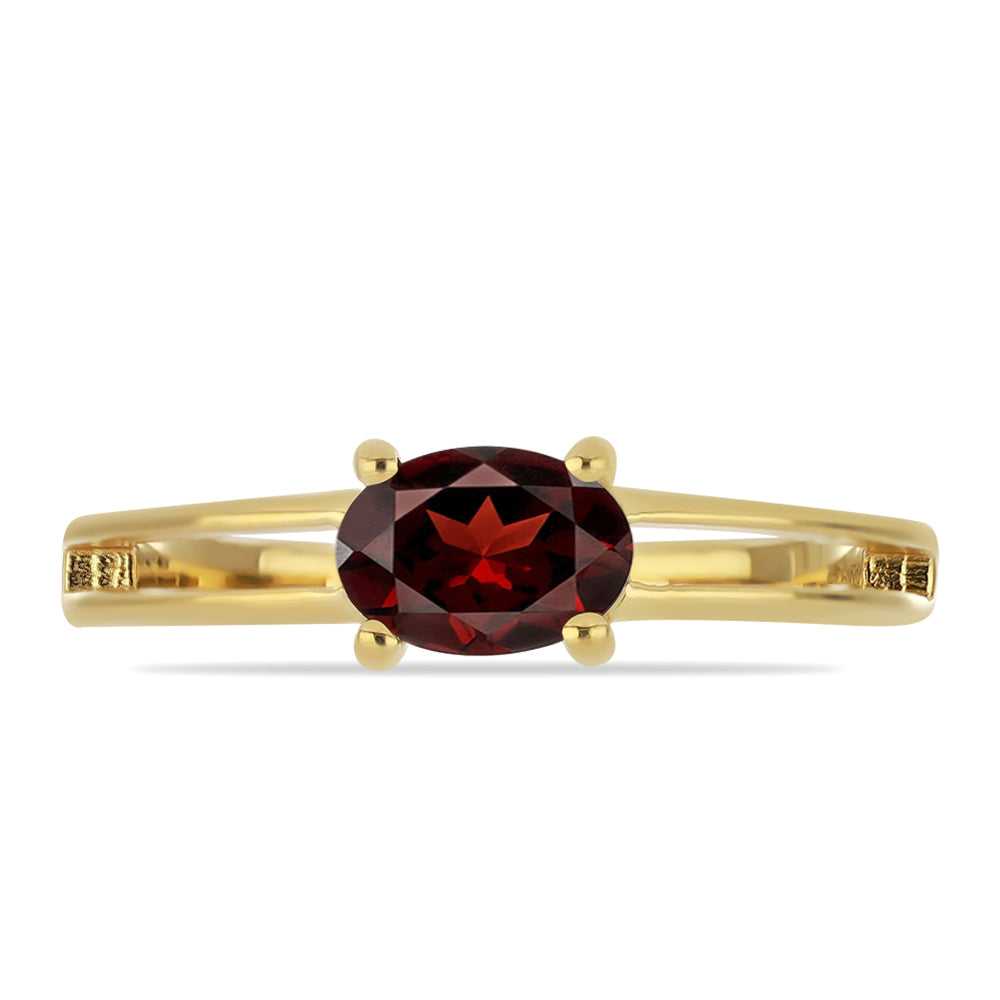 Anillo de Plata Bañada en Oro con Granate Barton 1 