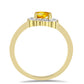 Anillo de Plata Bañada en Oro con Citrino de los Montes Urales y Zircón Blanco