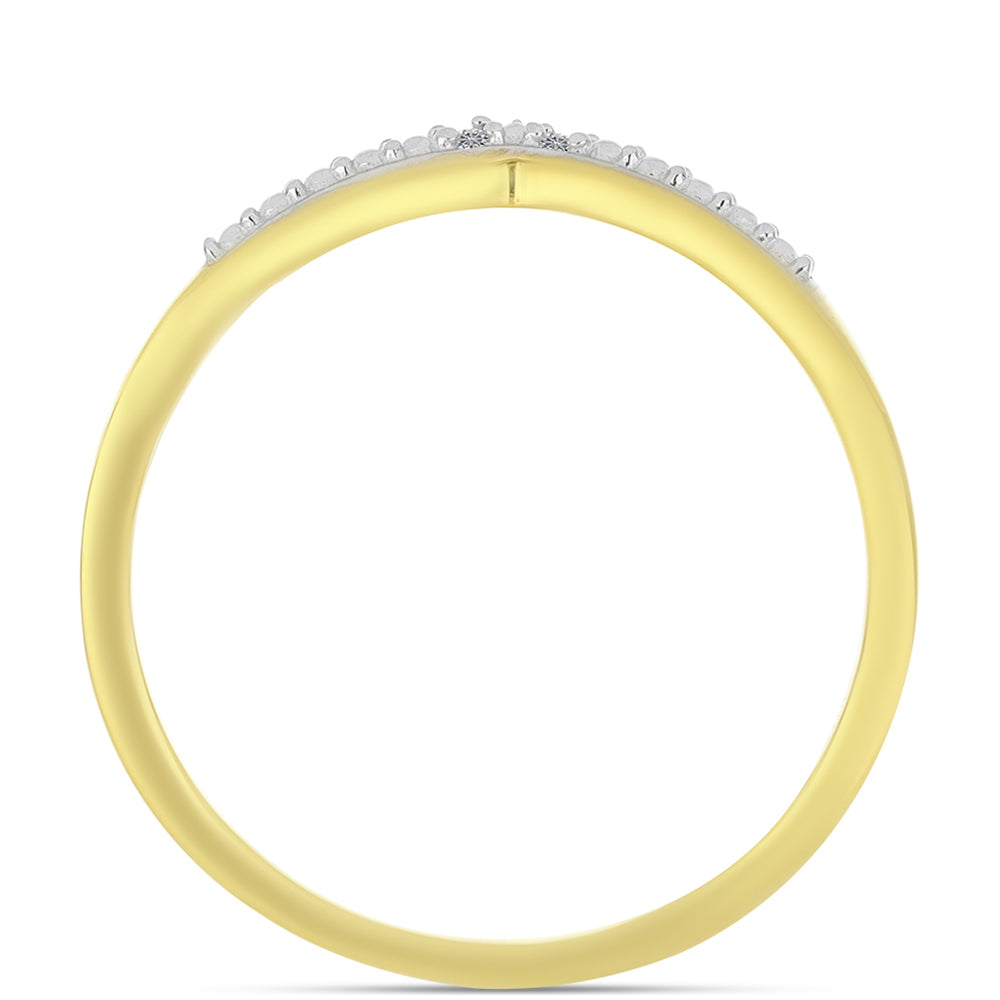 Anillo de Plata Bañada en Oro con Diamante blanco