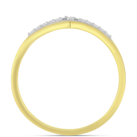 Anillo de Plata Bañada en Oro con Diamante blanco