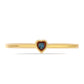 Anillo de Plata Bañada en Oro con Diamante Azul