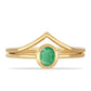 Anillo de Plata Bañada en Oro con Esmeralda de Brasil
