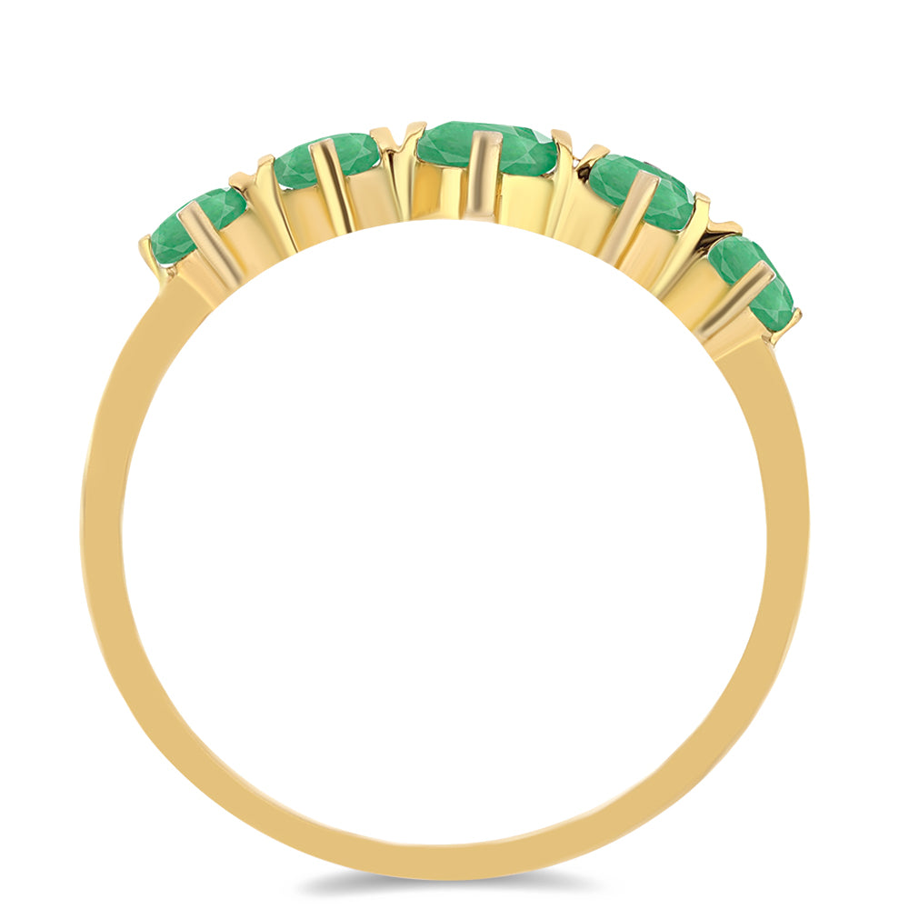 Anillo de Plata Bañada en Oro con Esmeralda de Brasil 2 