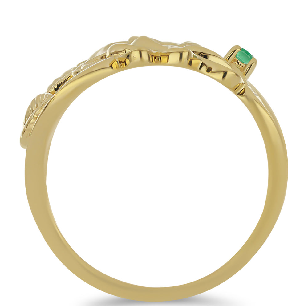 Anillo de Plata Bañada en Oro con Esmeralda de Brasil 2 