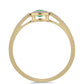 Anillo de Plata Bañada en Oro con Esmeralda de Brasil y Zircón Blanco