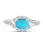 Anillo de Plata con Turquesa Bella Durmiente y Zircón Blanco