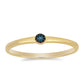 Anillo de Plata Bañada en Oro con Diamante Azul