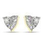 Pendientes de Plata Bañada en Oro con Diamante blanco