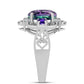 Anillo de Plata con Fluorita cebra y Amatista de Marruecos