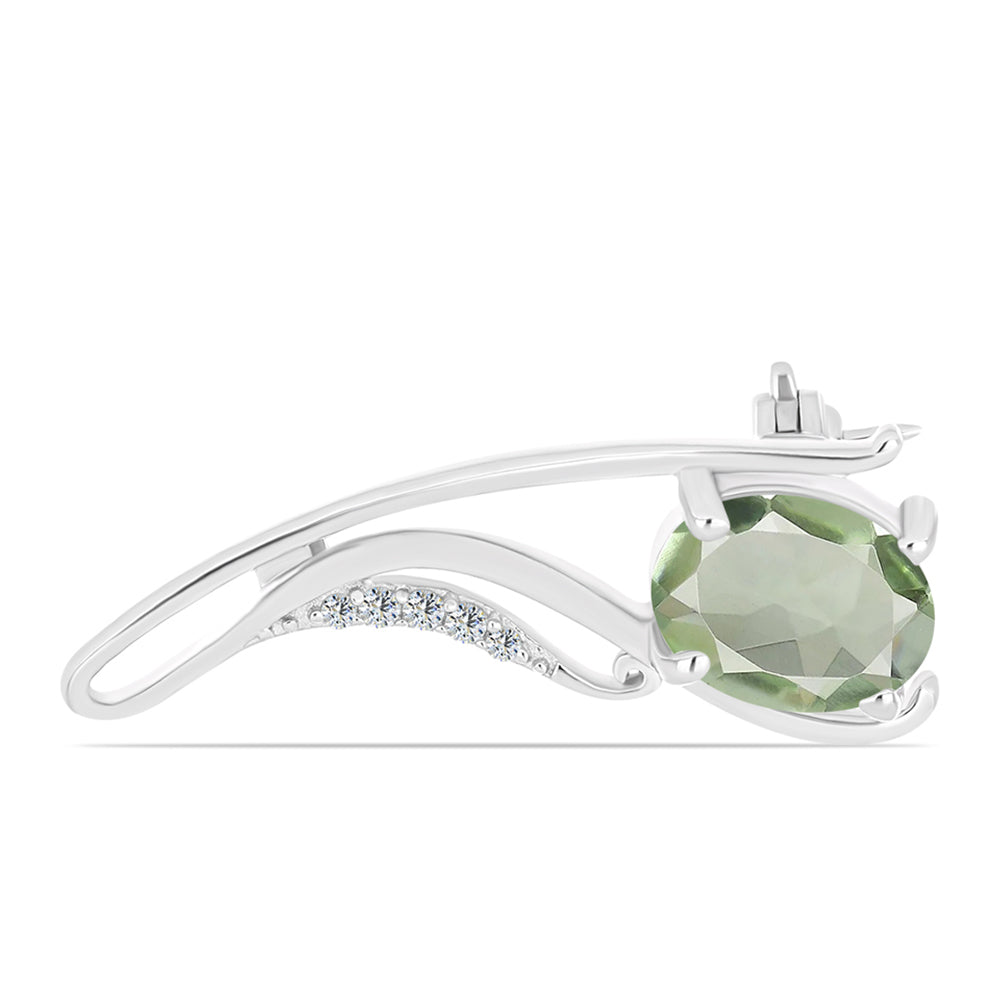 de Plata con Amatista Verde y Topacio Blanco 1 