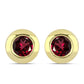 Pendientes de Plata Bañada en Oro con Granate Rodolita