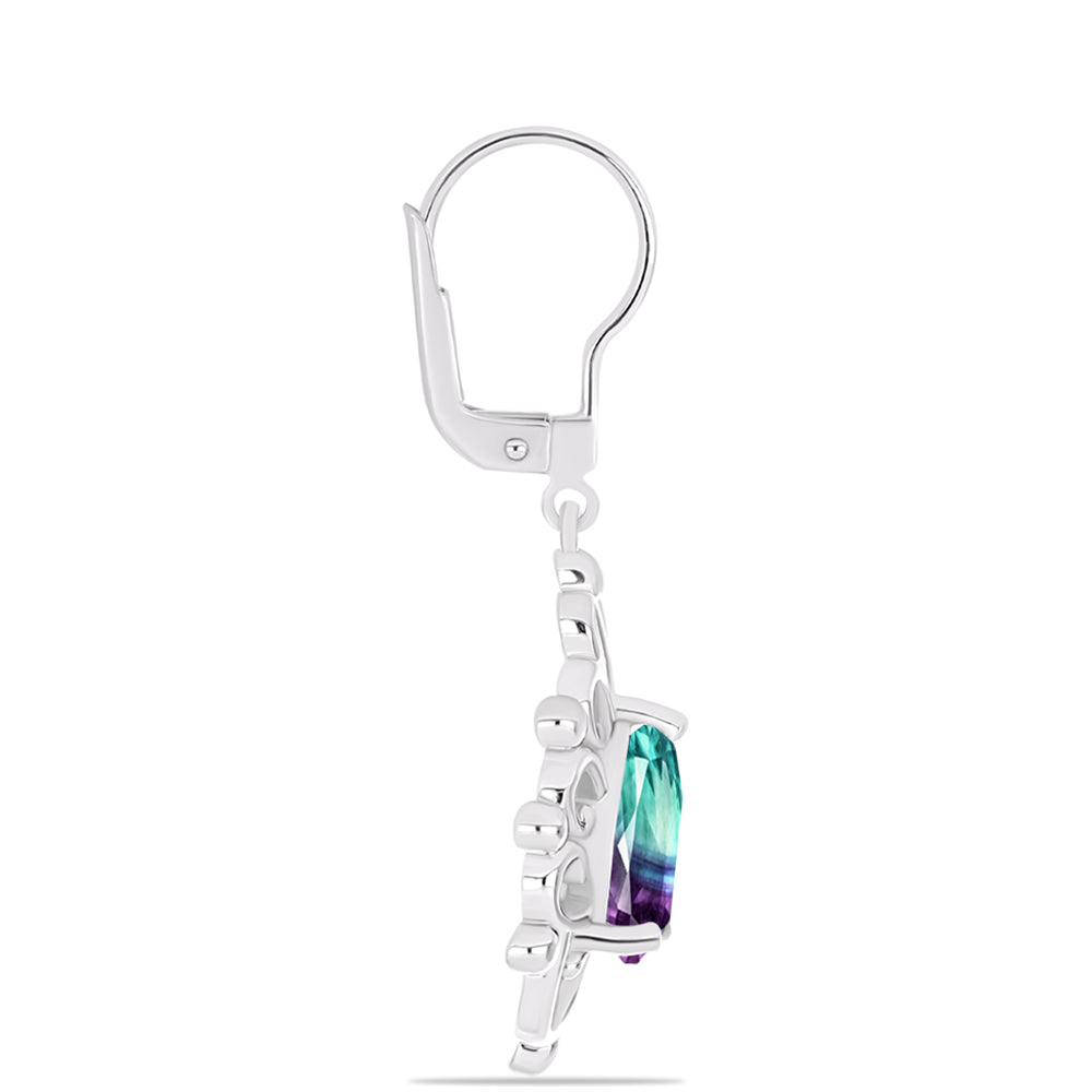 Pendientes de Plata con Fluorita cebra 2 
