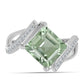Anillo de Plata con Amatista Verde y Topacio Blanco