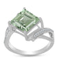 Anillo de Plata con Amatista Verde y Topacio Blanco