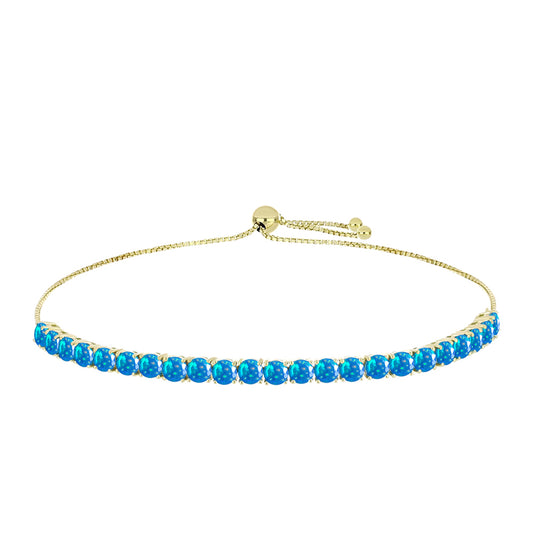 Pulsera de Plata Bañada en Oro con Ópalo Paraíso de Etiopia