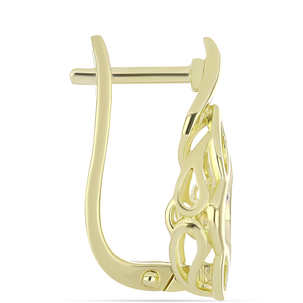 Pendientes de Plata Bañada en Oro con Diamante blanco 2 