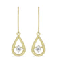 Pendientes de Plata Bañada en Oro con Diamante blanco