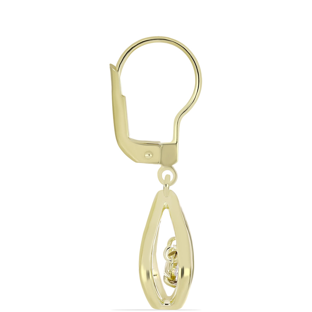 Pendientes de Plata Bañada en Oro con Diamante blanco 2 
