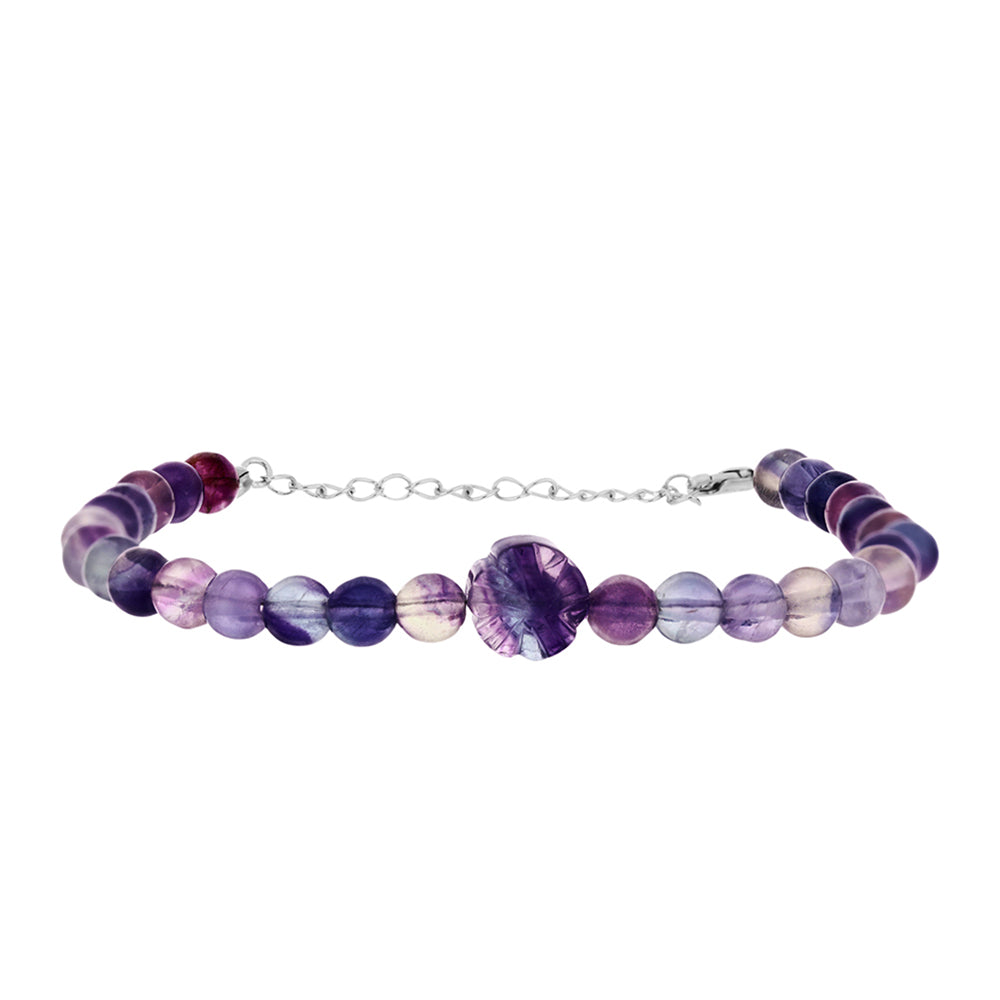 Pulsera de Plata con Fluorita cebra 1 
