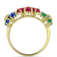 Anillo de Plata Bañada en Oro con Rubí de Madagascar y Zafiro Azul Australiano