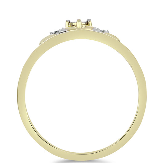 Anillo de Plata Bañada en Oro con Diamante blanco